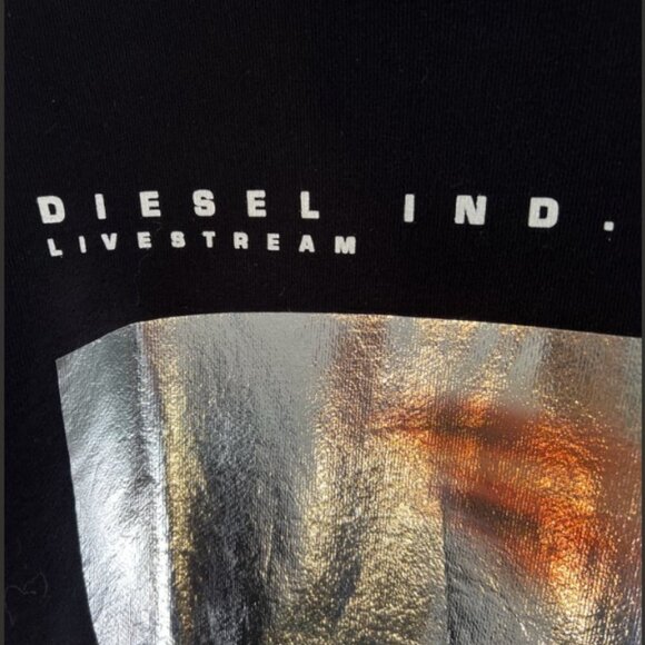 Diesel hoodie men XL black long sleeve cotton relaxed fit new without tags - Picture 6 of 12